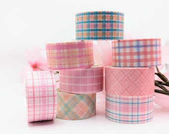 Pink Abstract Tape | Set of 8 Plaid Washi Tapes | Decorative Tape | Washi Tape | Deco Tape | Craft Tape | Pattern Washi Tapes