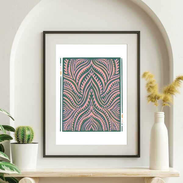 CACTUS LINES {DIGITAL} Printable Art Print for Southwest Art Lovers, Cacti, Pattern, Gallery Wall Art, Boho, Multiple Sizes