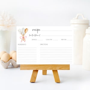 4x6 Receptkaarten Bruidsdouche Receptkaart Instant Download | Keuken bruidsdouche | Breng een recept mee | Roze huwelijksdouche | Receptbijvoegsel