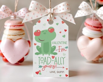 Étiquette-cadeau modifiable grenouille Saint-Valentin Je suis votre allié crapaud Saint-Valentin ami de la classe échange de cartes étiquette de la Saint-Valentin pour enfants