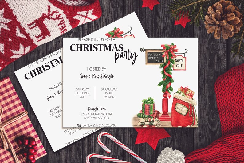 Editable Vintage Christmas Printable Invitation Letters to Santa North ...