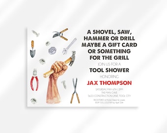 Editable Man Tool Shower Invitation | Groom Shower Invitation | Man Shower Invite | Dachelor Bachelor Party | New Home Housewarming Invite
