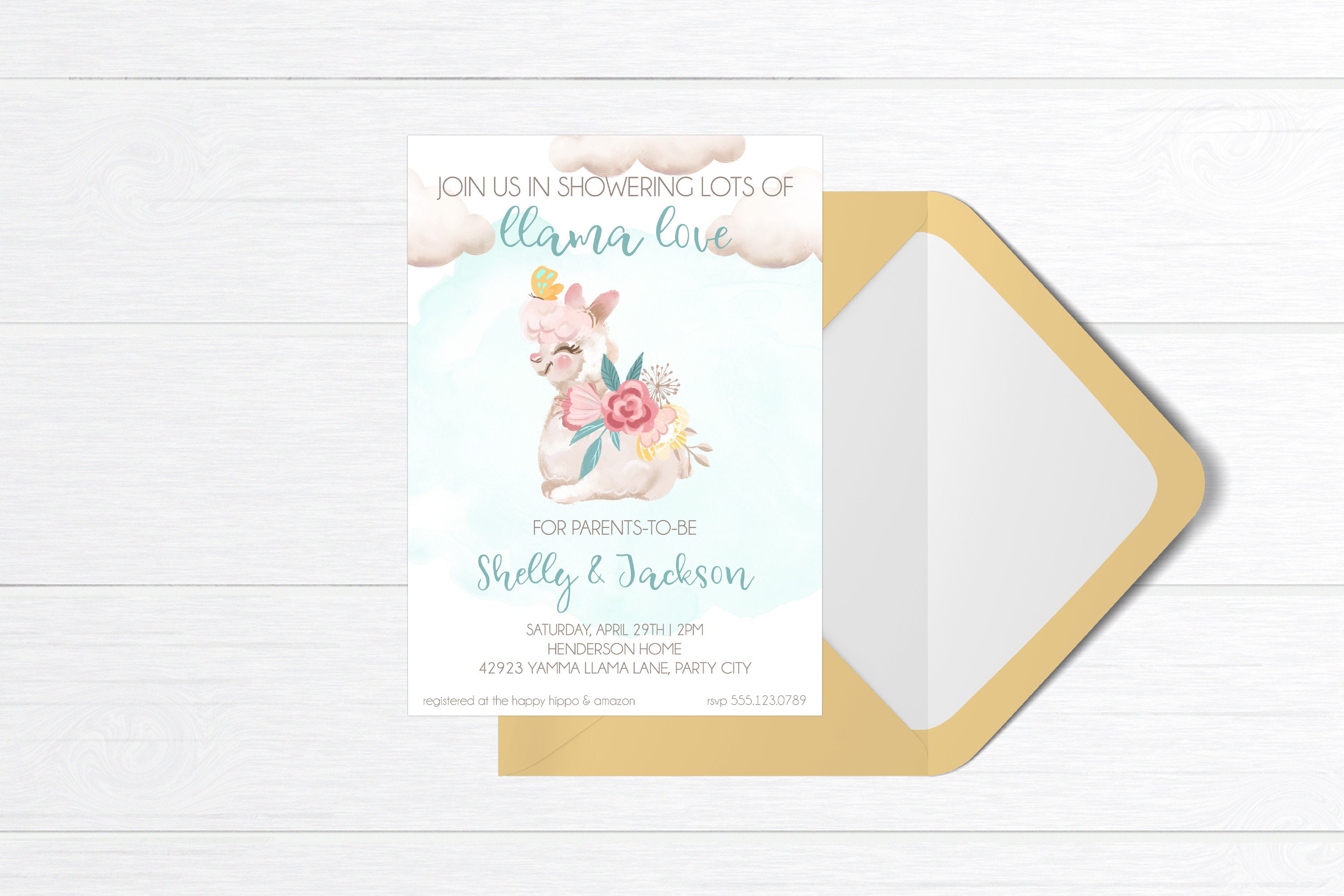 Editable Llama Baby Shower Invitation Digital Download Girl - Etsy