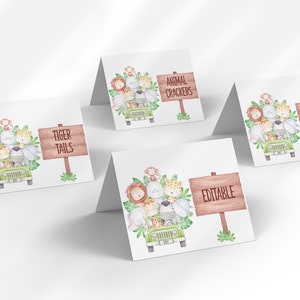 Etichette alimentari modificabili per Baby Shower Jungle Safari / Baby Shower a tema Safari / Download istantaneo / Bomboniera Baby Shower Jungle Party