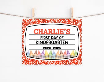 Personalized 1st Day of School Sign For Boys Editable, Back To School Photo Prop Sign For Girls Printable, First Day of School Commemoration