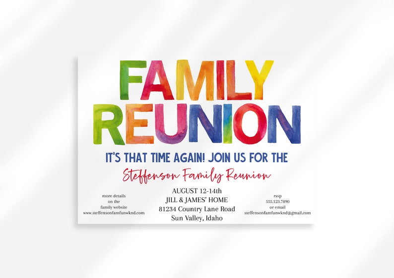 Editable Family Reunion Invitation Template Summer Family Reunion Editable Family Reunion Invitation Template Summer Family Reunion