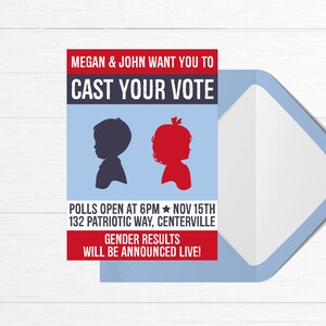 Editable Cast Your Vote Gender Reveal Invitation Printable | the Polls ...