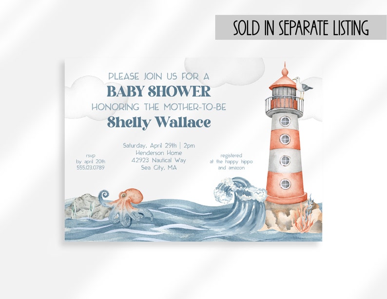 Editable Ahoy Its A Boy Baby Shower Invitation Nautical Theme Baby