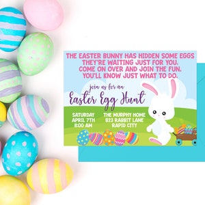 Editable Easter Egg Hunt Invitation for Instant Digital Download | Printable Invitation Template | Easter Egg Hunt Invite Digital