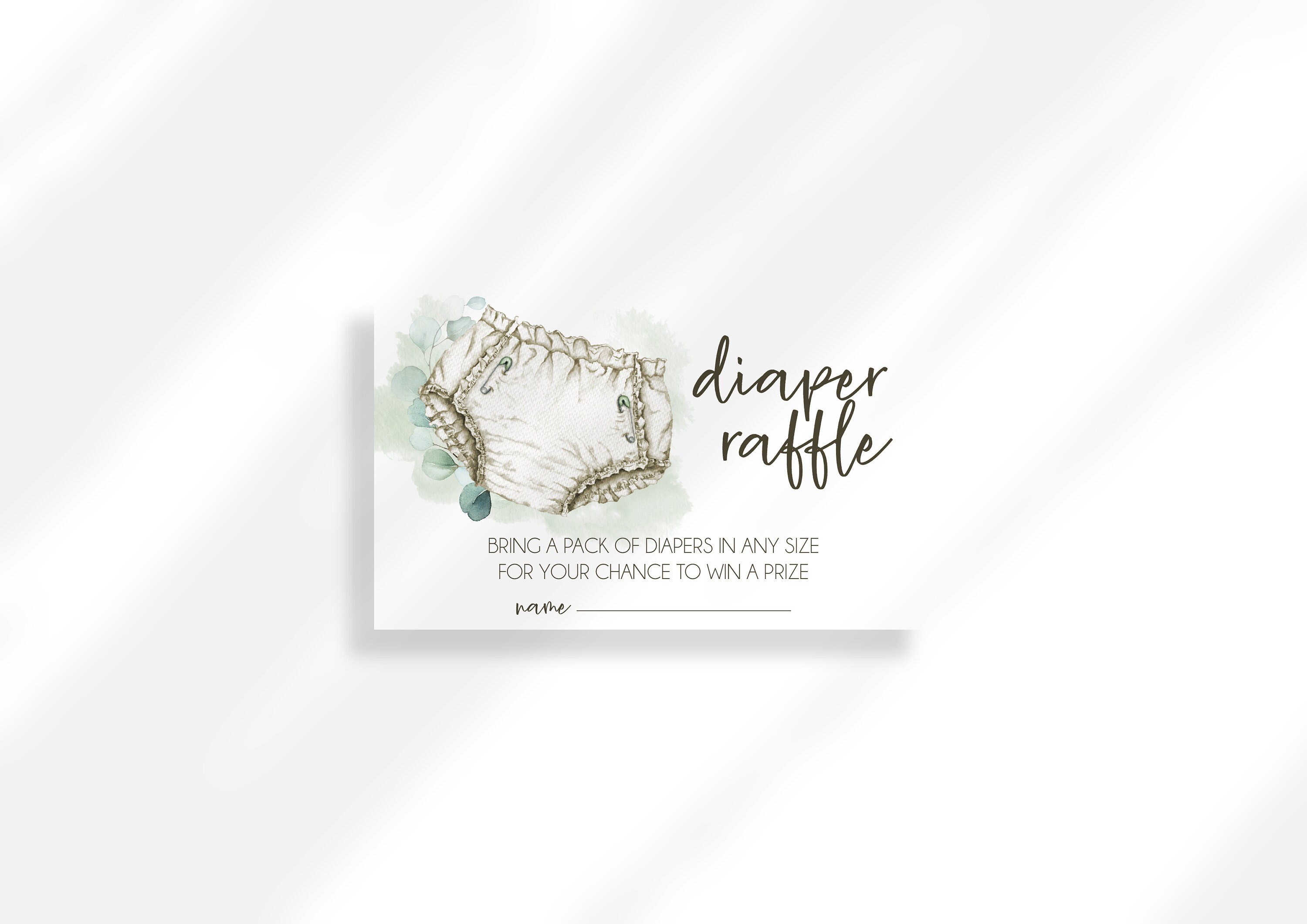 Diaper Raffle Message Editable Diaper Raffle Tickets Printable Digital Download Card for Baby ...
