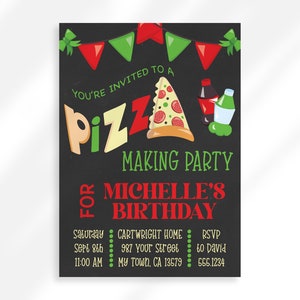 Editable Pizza Making Party Invitation | Pizza Party Invite | Kid Birthday Party Invitation | Pizza Party Invite | Birthday Invitation Boy