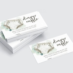 Billets de tombola de couches modifiables en téléchargement numérique | de mariage pour baby shower Apportez un paquet de couches | Fête prénatale de verdure