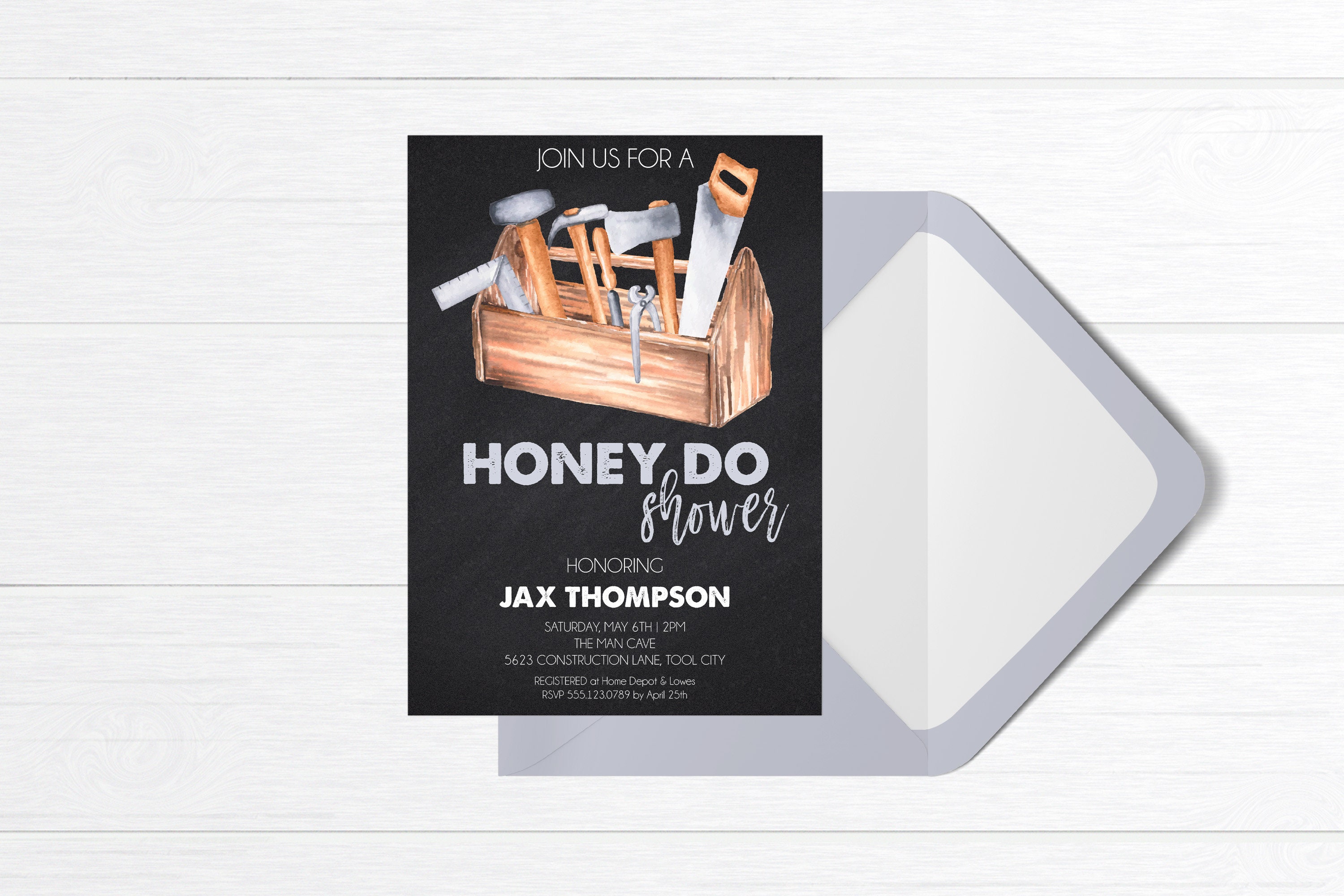 Editable Honey Do Shower Invitation Groom Shower Invitation Man Shower