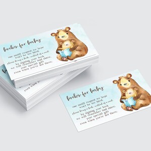 Livres papa et moi modifiables pour bébé Insert Téléchargement numérique | Demandez des livres au lieu d’une carte | Invitation au baby shower d'ours en peluche