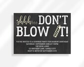 Editable Shhh It's A Surprise Birthday Invitation for Instant Digital Download | Printable Invitation Template | Dont Blow It Birthday