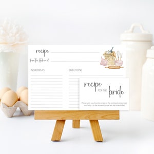 Receptkaarten Bruidsdouche Receptkaart Instant Download | Keuken roze bruids douche recept invoegen | Receptenindexkaart Neem een recept mee
