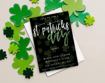 Editable St Patricks Day Invitation for Instant Digital Download | Printable Invitation Template | Shamrock Party Luck Of The Irish Party