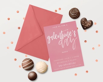 Editable Galentines Day Invitation for Instant Digital Download | Galentines Day Party Printable Invitation Template | Valentines Day Invite