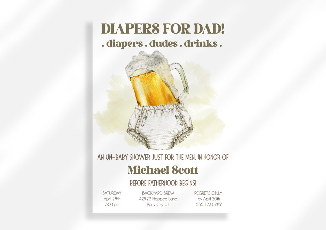 Editable Man Baby Shower Invitation Instant Digital Download