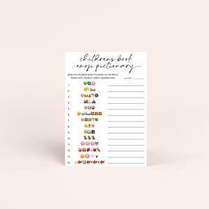Kinderbuch Emoji mit Antwortschlüssel Sofort Download Baby Shower Spiel Druckbares Baby Emoji Spiel Gender Neutral Baby Shower Spiel