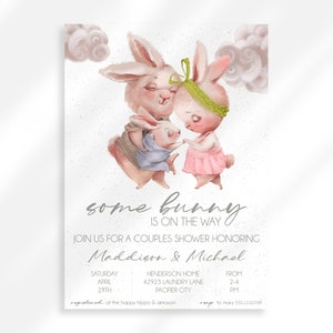 Some Bunny Is On The Way Invite Editable, Family Baby Shower Brunch Invitations, couples Baby Shower Invite Baby Bash Shower Invitations