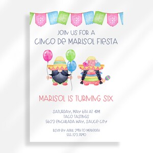 Editable Cinco de Mayo Birthday Invitation for Instant Digital Download | Printable Invitation Template | Mexican Fiesta Birthday Party