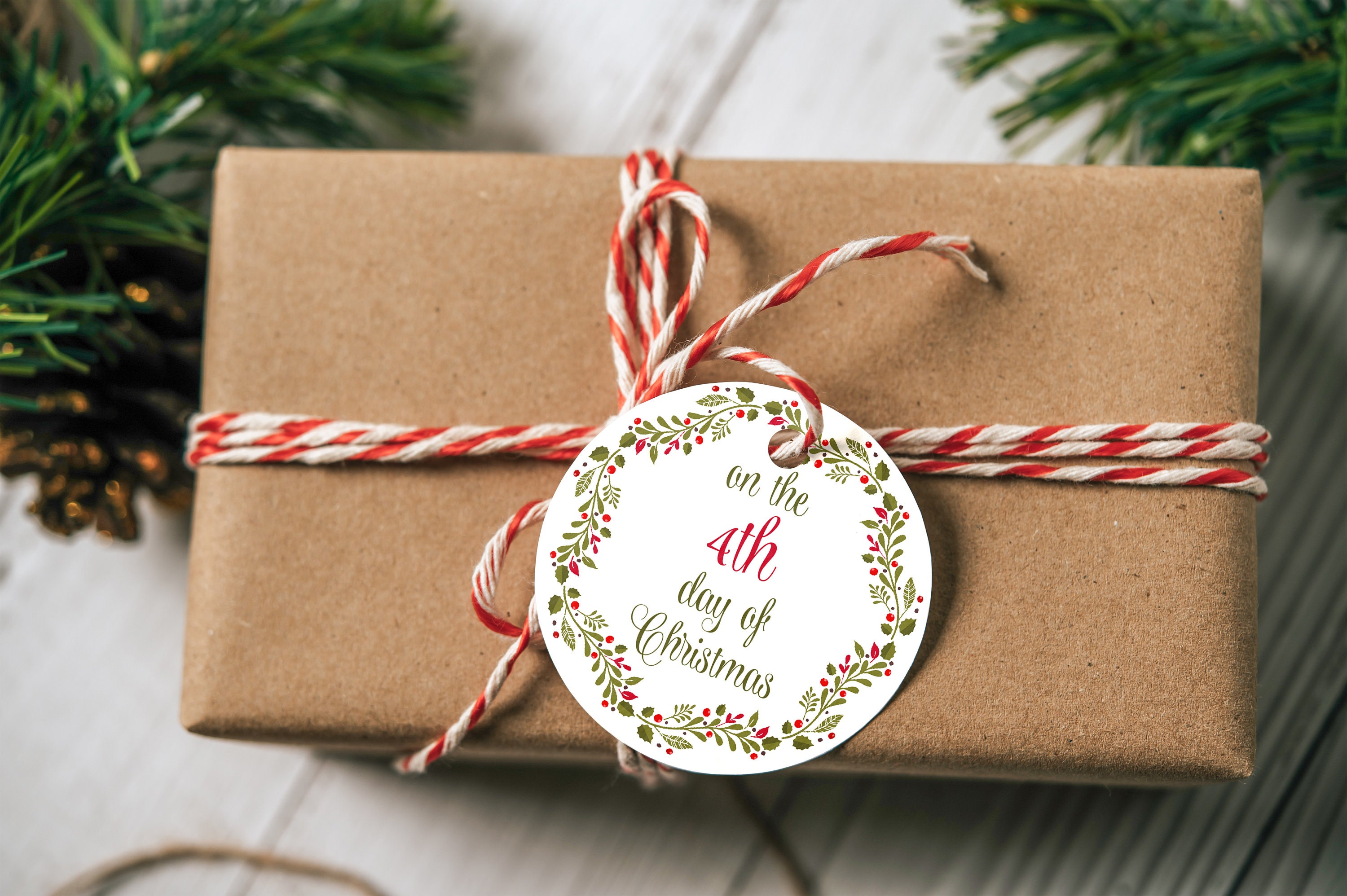 12 Days of Christmas Gift Tags Cards Digital Instant Download 3" Round ...