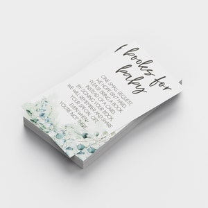 Livres modifiables pour bébé en téléchargement numérique | Demandez des livres au lieu d'une carte | Enveloppe d'invitation de baby shower | Fête prénatale de verdure