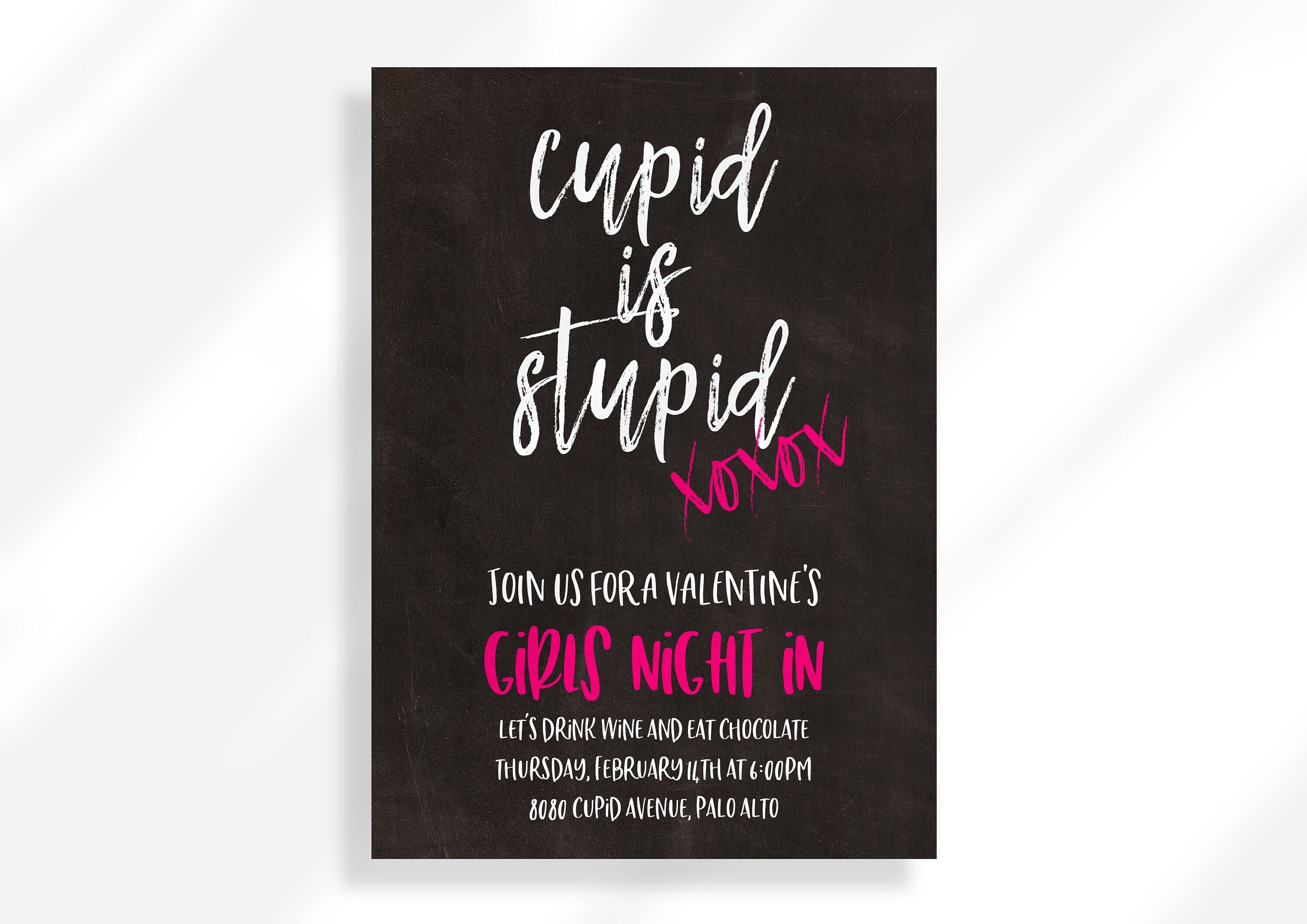 Editable Cupid Is Stupid Galentines Day Invitation Galentines Day.