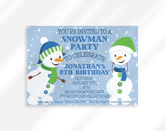 Editable Snowman Invite | Winter Birthday Invitation For Boy Instant Download | Snow Much Fun Invitation | Winter Onederland | Snow Day