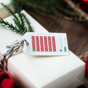 Fa La La La La Gift Tags Printable | Holiday Favor Tags | Girls Holiday Party Gift Tag | Party Favor | Red Green Christmas Gift Tag Download