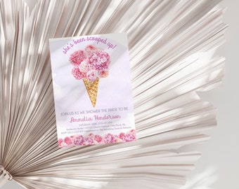 She's Been Scooped Up Bridal Shower Invite Editable Template, Ice Cream Bridal Shower Invite Printable, Bridal Shower Theme Scooped Up Party