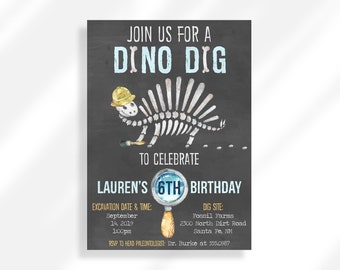 Editable Dinosaur Birthday Invitation | Dinosaur Excavation Party | Dinosaur Theme Birthday | Dino Dig | Fossil Party | Paleontologist Party