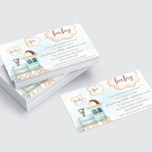 Cartes modifiables de livres de train pour bébé | Baby Shower sans distinction de sexe | Demande de réservation | Demandez des livres au lieu d'une carte | Fête prénatale des trains