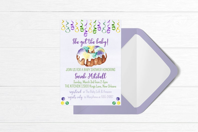 mardi gras birth announcement