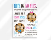 Editable Nuts or No Nuts Gender Reveal Printable Invitation Template | He or She Gender Party | Cookie Reveal Party | Back To School Invite