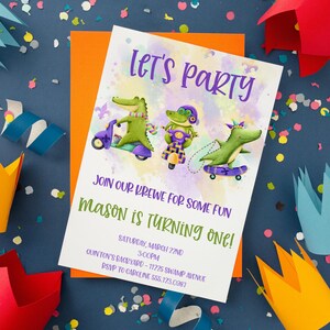 Mardi Gras Birthday Invitation Editable, First Birthday Krewe Invitation, Carnival Invitation Any Age, Bayou Birthday Invitations Printable