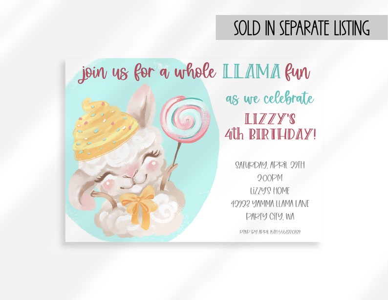 Editable Llama Baby Shower Invitation Digital Download Girl - Etsy
