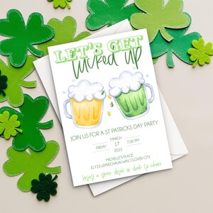 Editable Lets Get Lucked Up Invitation for Instant Digital Download | Printable Invitation Template | St Patricks Day Printable