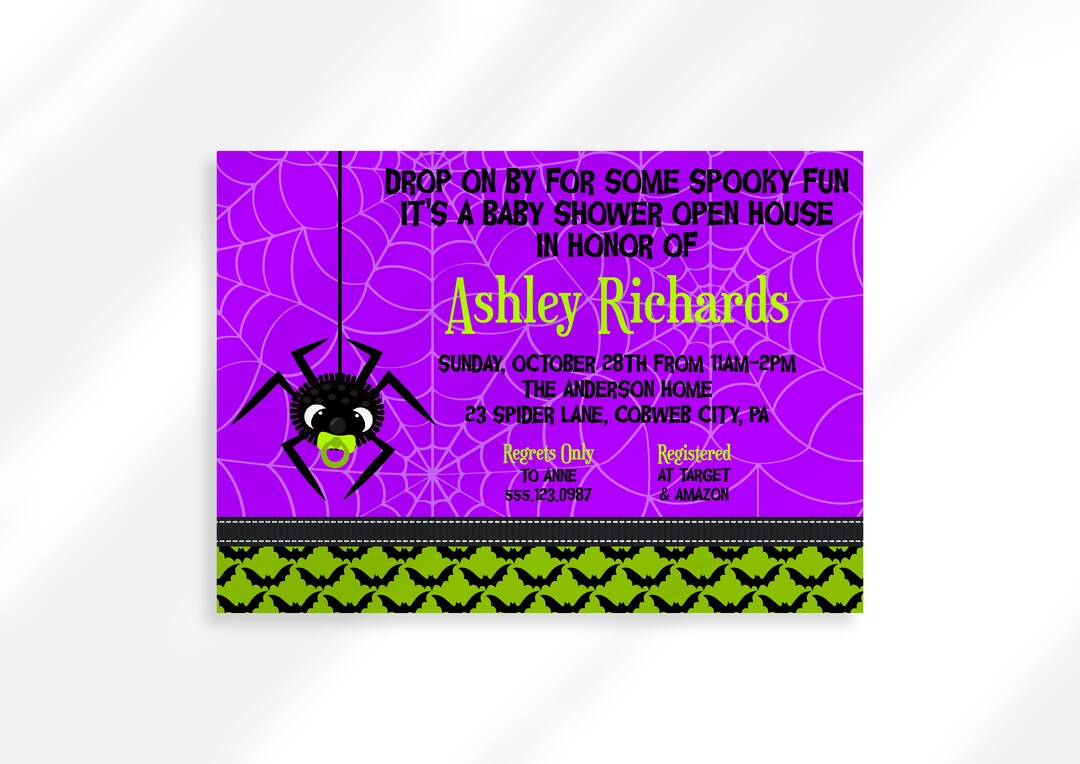 Editable Halloween Drop in Baby Shower Invitation Baby Etsy