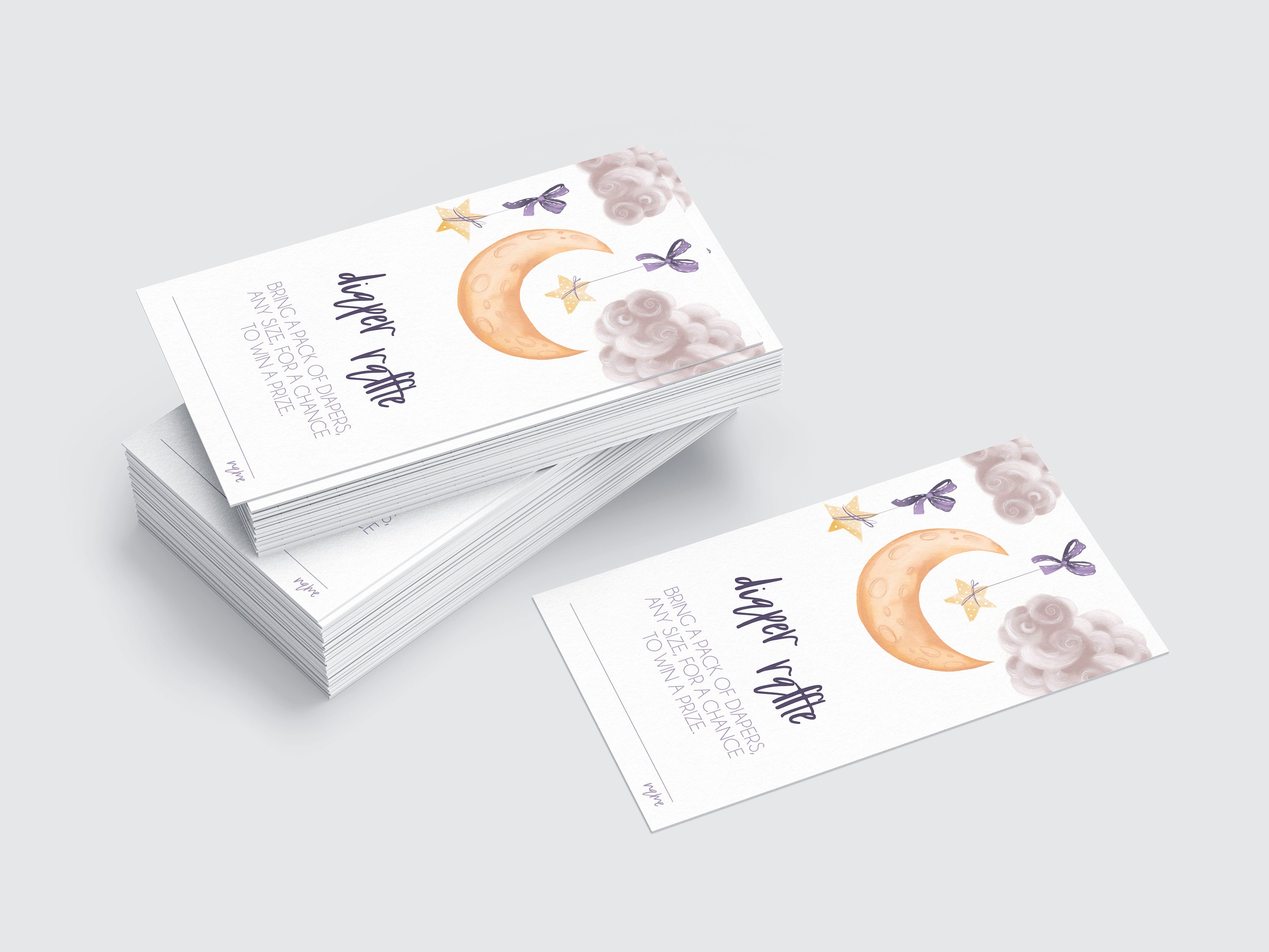 Editable Moon Baby Shower Diaper Raffle Tickets Printable | Card for ...