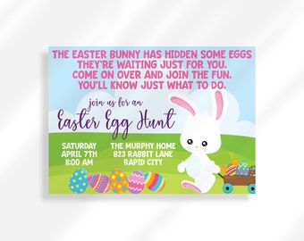 Editable Easter Egg Hunt Invitation for Instant Digital Download | Printable Invitation Template | Easter Egg Hunt Invite Digital