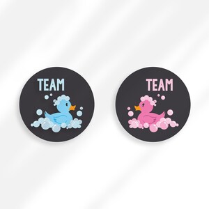 Pink Blue Gender Reveal Stickers Printable | What The Duck Gender Reveal Party | Team Pink Team Blue | Team Boy Team Girl Stickers