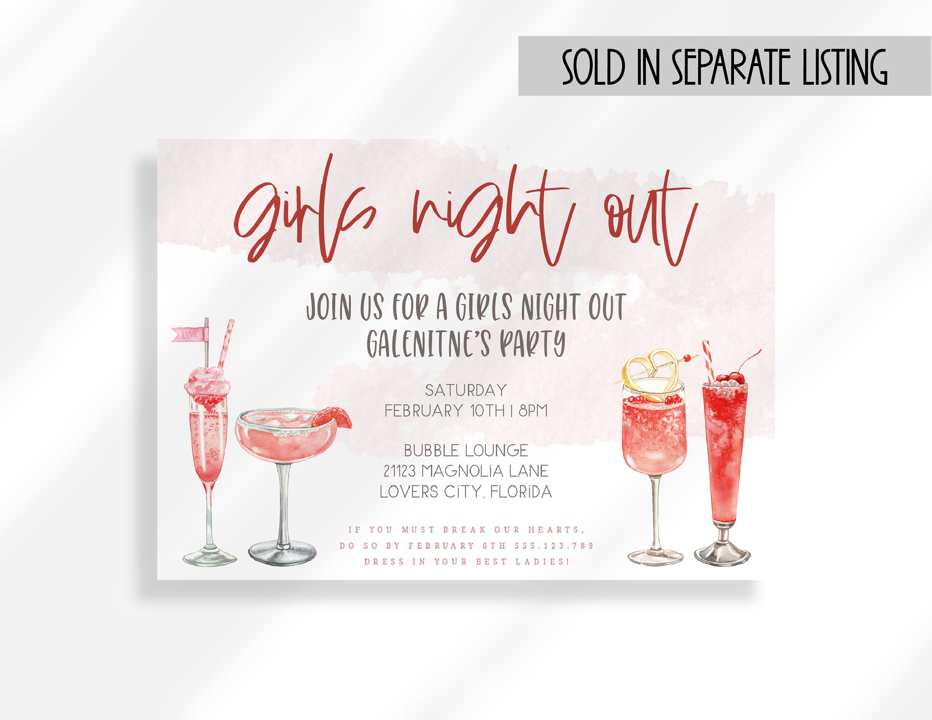 Editable Galentines Day Invitation for Instant Digital Download