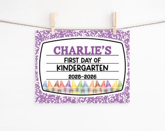 Personalized 1st Day of School Sign For Boys Editable, Back To School Photo Prop Sign For Girls Printable, First Day of School Commemoration