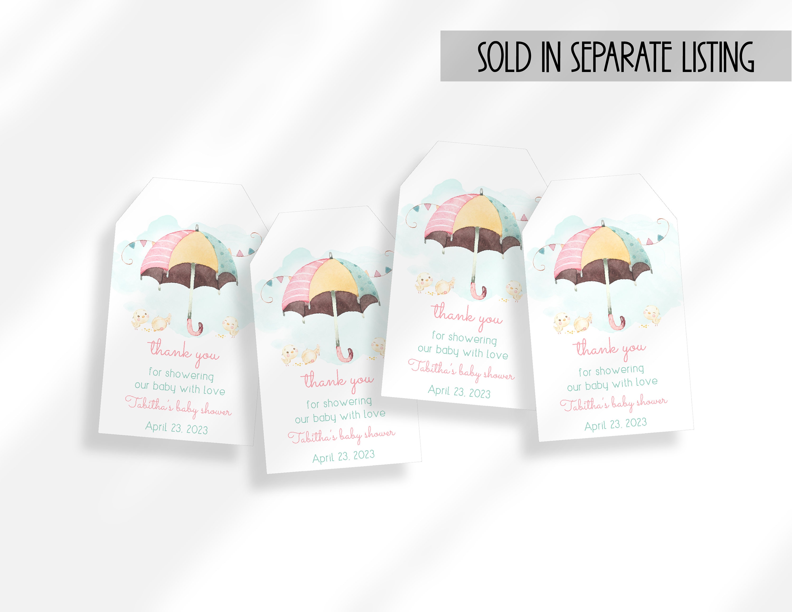 Editable April Showers Bring May Flowers Baby Shower Invitation