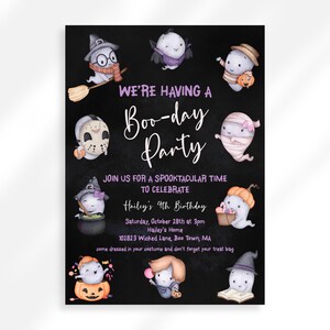 Editable Kids BOO-DAY Party Invitation | Ghost Birthday Party Invitation | Halloween Birthday Invitation Boy | Halloween Birthday Party