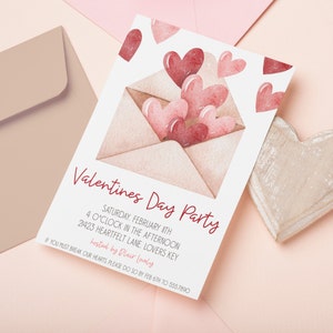 Editable Valentines Day Invitation for Instant Digital Download | Galentines Day Party Printable Invitation Template | Galentine Brunch