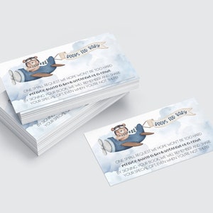 Livres modifiables ours bleu pour bébé en téléchargement numérique | Demandez des livres au lieu d'une carte | Faire-part de fête prénatale à insérer sur le thème des ours en peluche