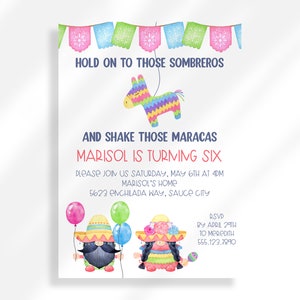 Invito di compleanno modificabile Cinco de Mayo per download digitale istantaneo/modello di invito stampabile/festa di compleanno Fiesta messicana